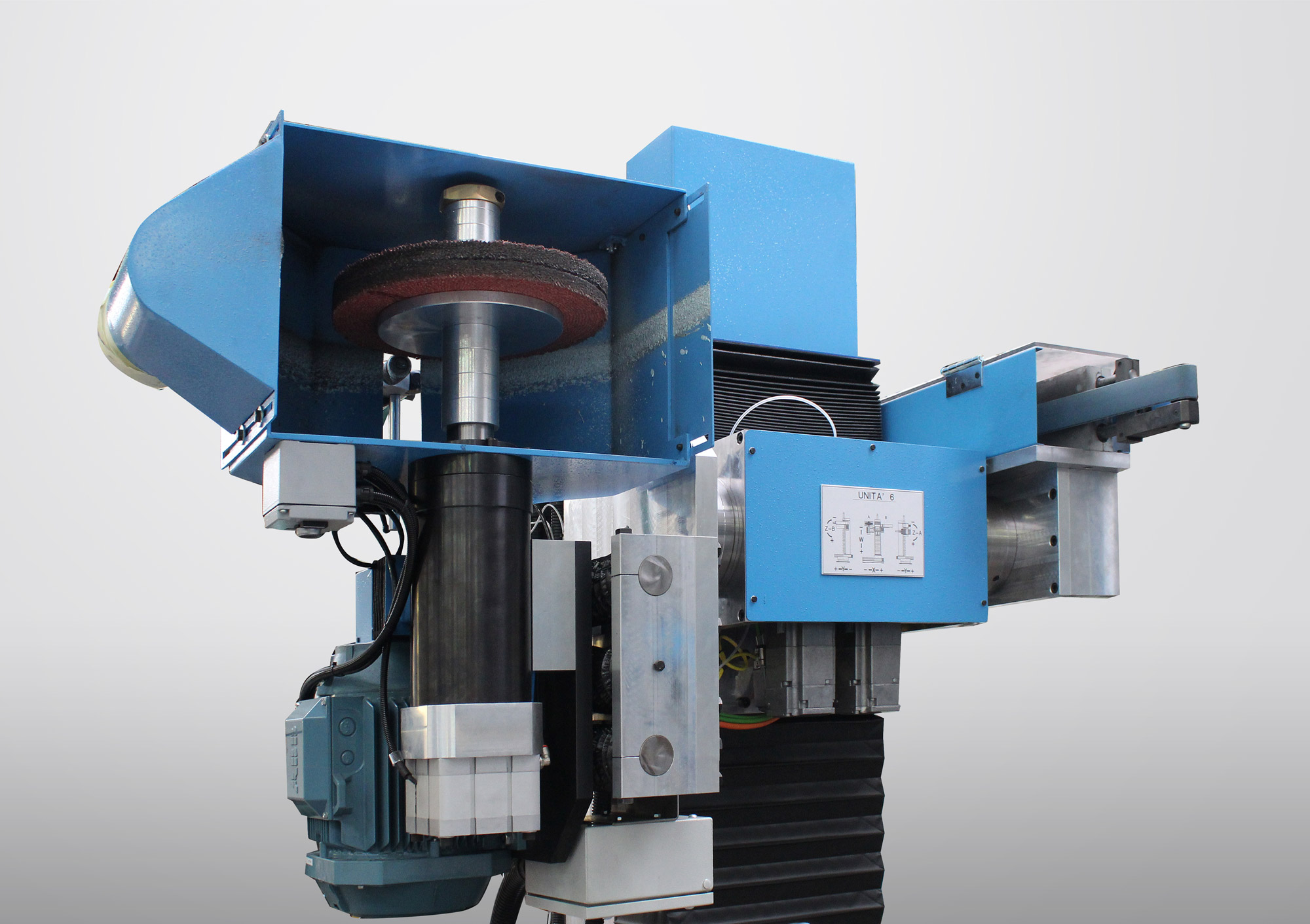TR+CNC +CNCS Indexed rotary table with C.N.C.S. type grinding/linishing unit and C.N.C. type polishing unit